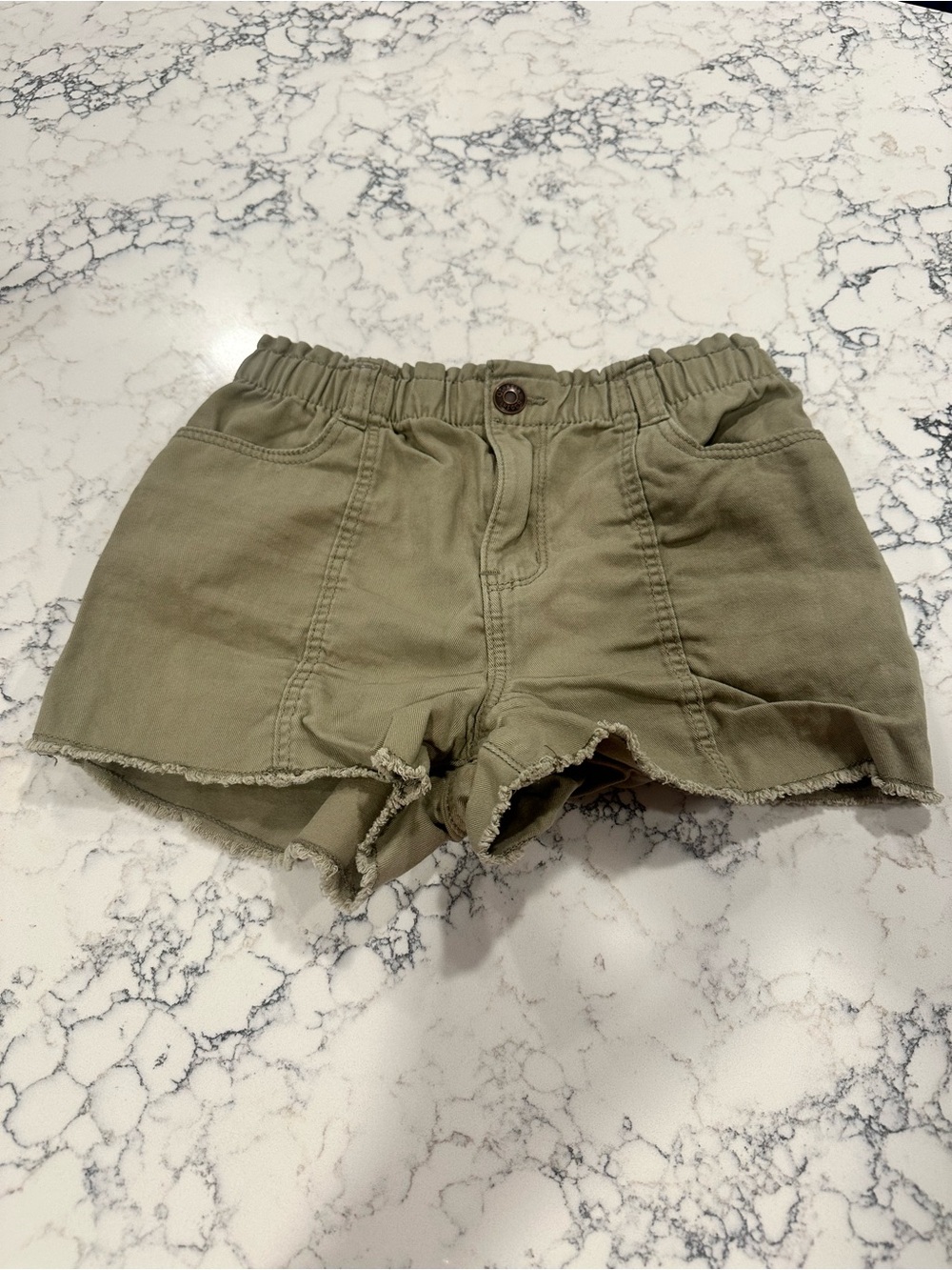 OshKosh B'gosh Girls Olive Green Frayed-Hem Shorts